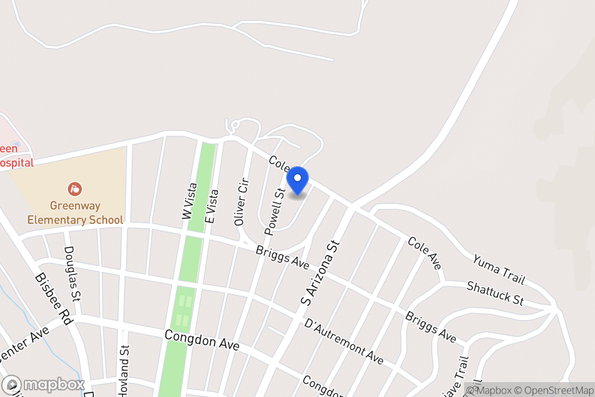 Map of 606  Powell St, Bisbee