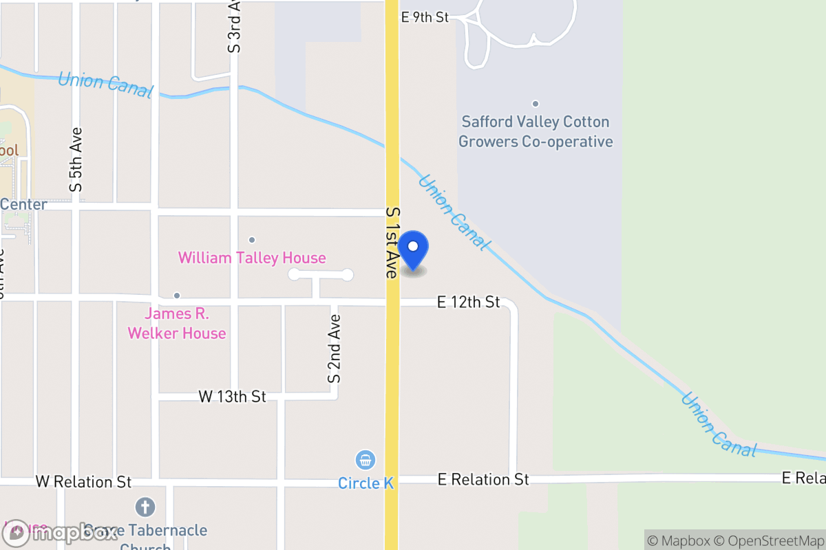 Map of 1121 S 1st Ave, Safford