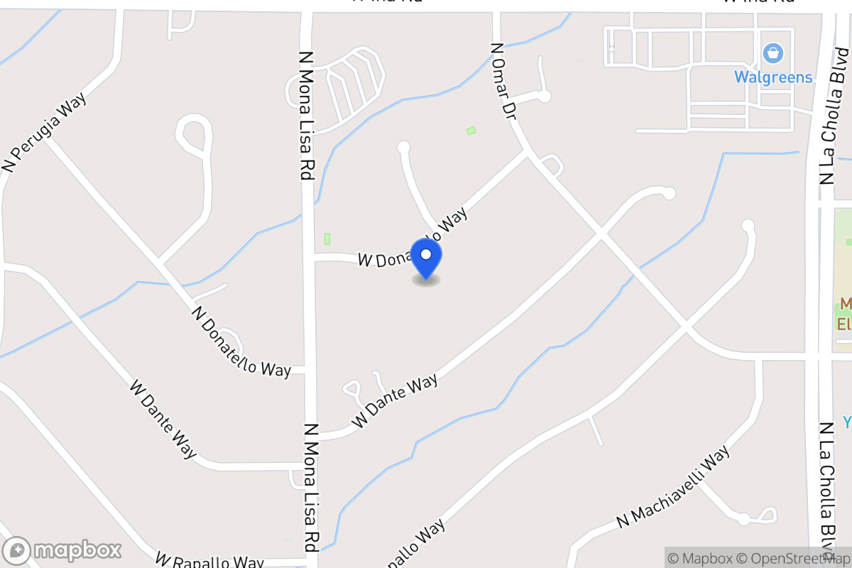 Map of 2437 W Donatello Wy, Unincorporated Pima County