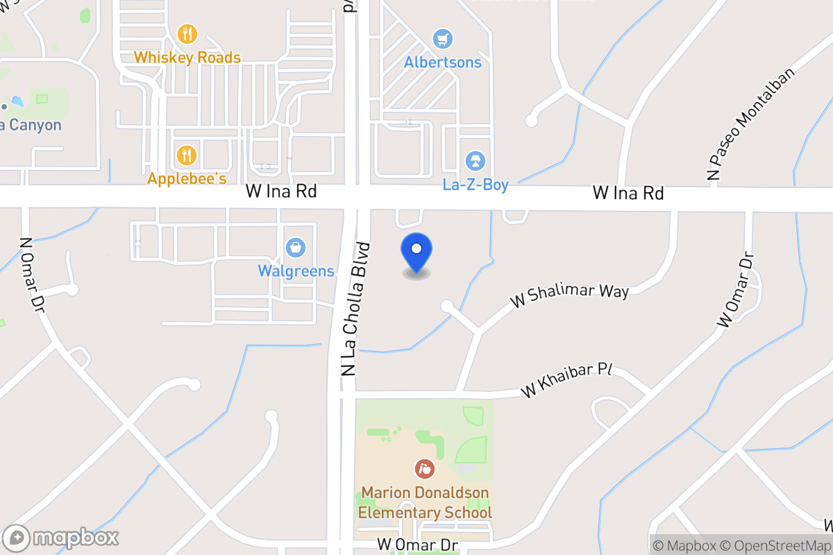 Map of 2026 W Shalimar Wy, Unincorporated Pima County
