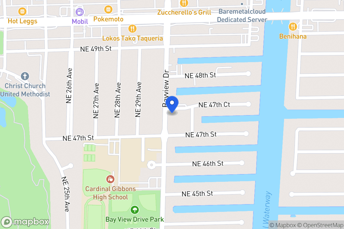 Map of 4720 Bayview Dr, Fort Lauderdale