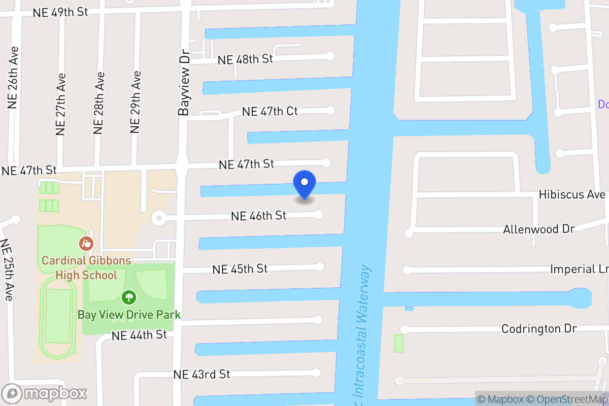 Map of 3091 Ne 46 St, Fort Lauderdale