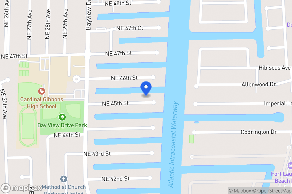 Map of 3091 Ne 45 St, Fort Lauderdale