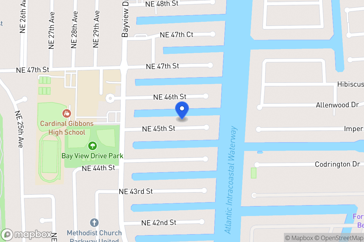 Map of 3071 Ne 45 St, Fort Lauderdale