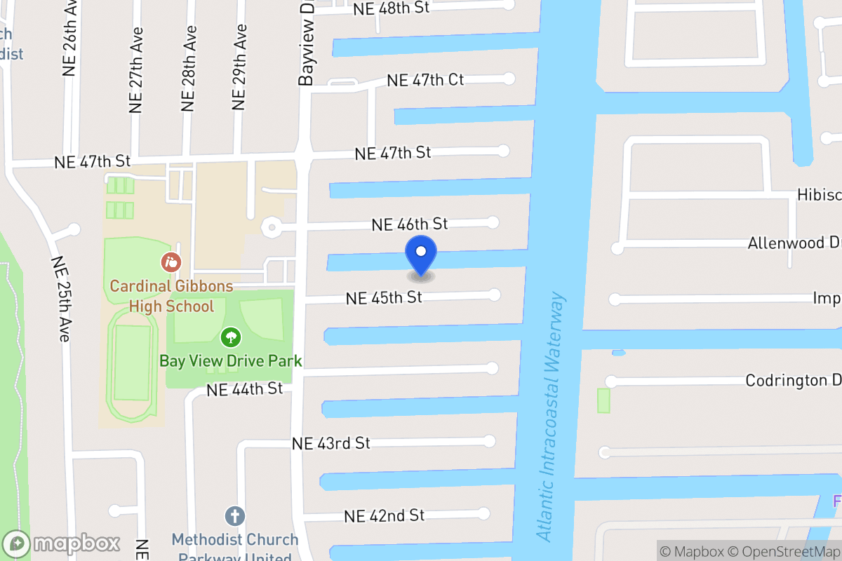Map of 3061 Ne 45 St, Fort Lauderdale