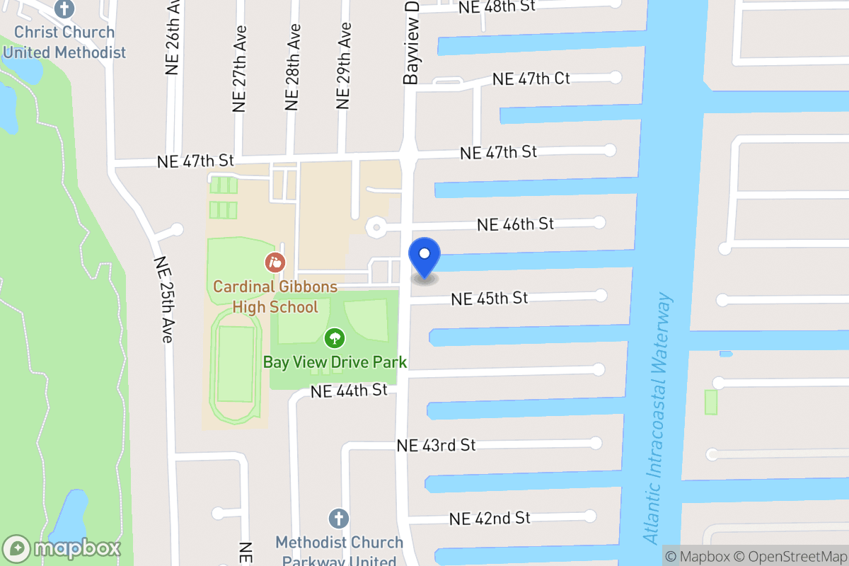 Map of 4500 Bayview Dr, Fort Lauderdale