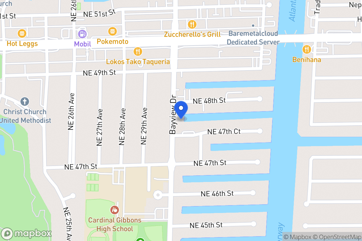 Map of 4770 Bayview Dr, Fort Lauderdale