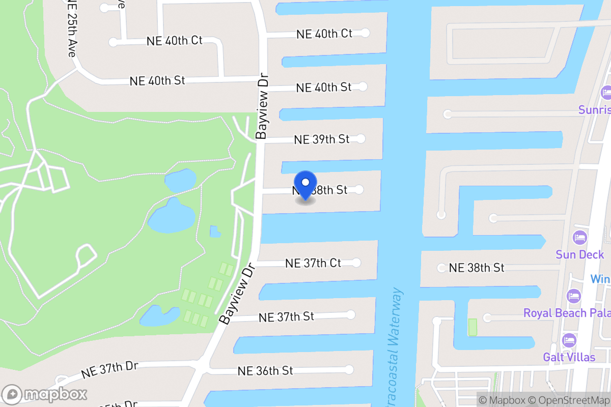 Map of 2816 Ne 38 St, Fort Lauderdale