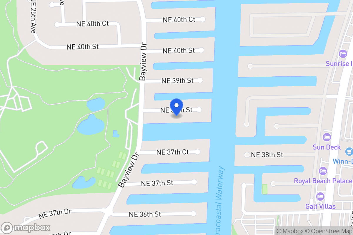 Map of 2824 Ne 38 St, Fort Lauderdale