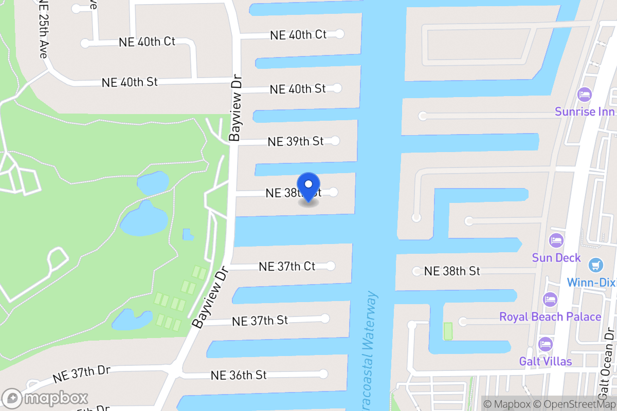 Map of 2832 Ne 38 St, Fort Lauderdale