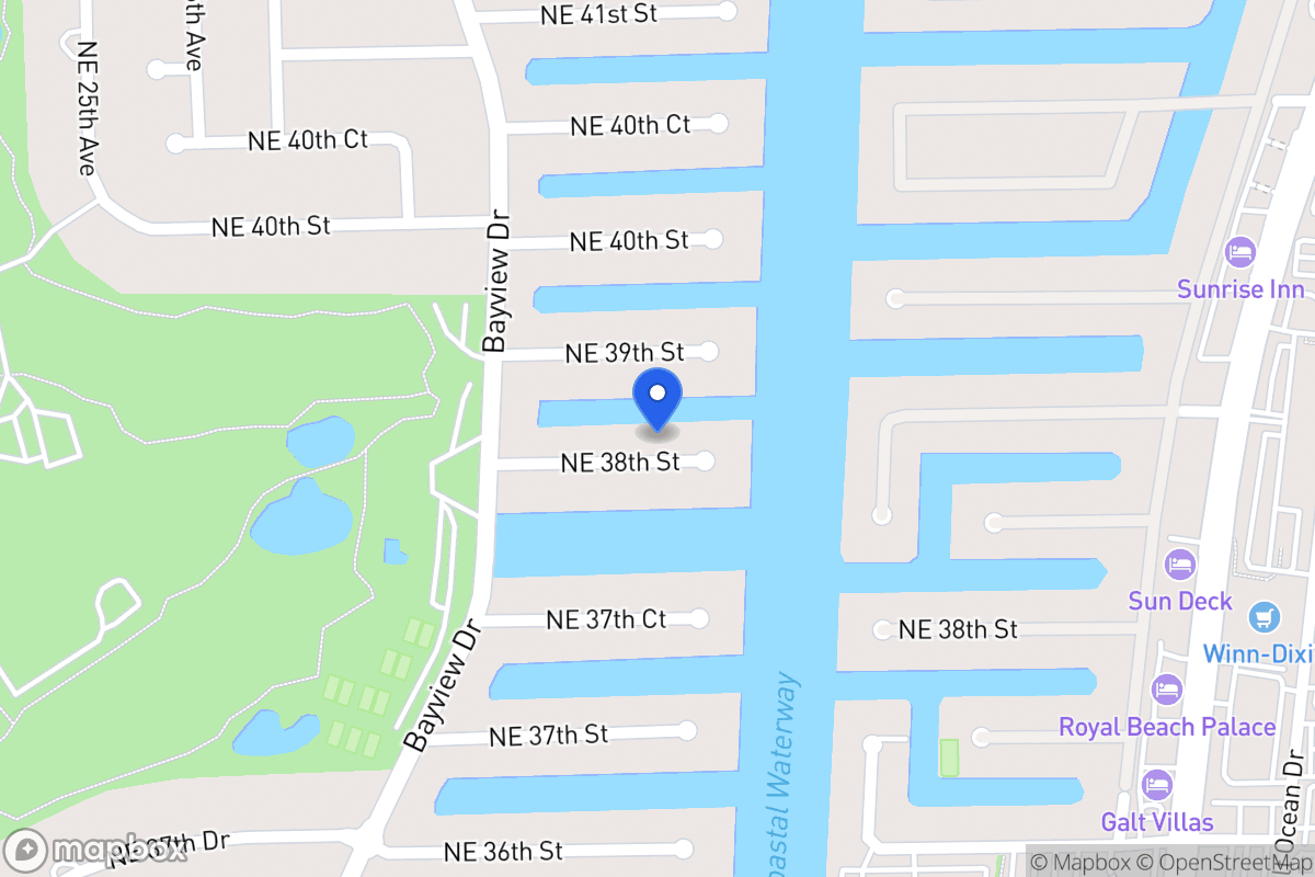 Map of 2833 Ne 38 St, Fort Lauderdale