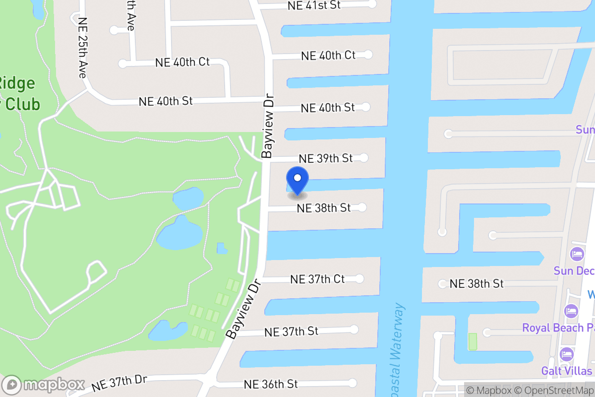 Map of 2809 Ne 38 St, Fort Lauderdale