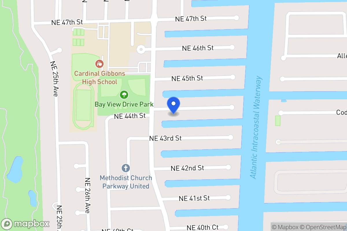 Map of 3020 Ne 44 St, Fort Lauderdale