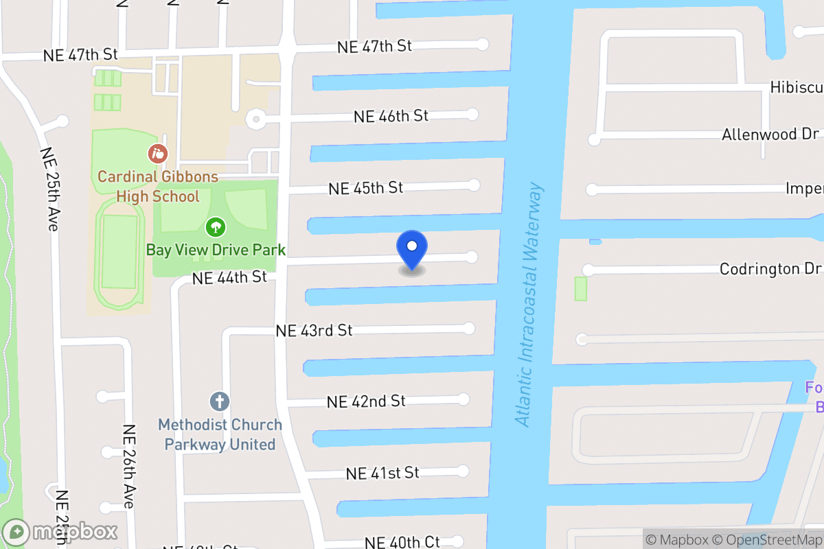 Map of 3070 Ne 44 St, Fort Lauderdale