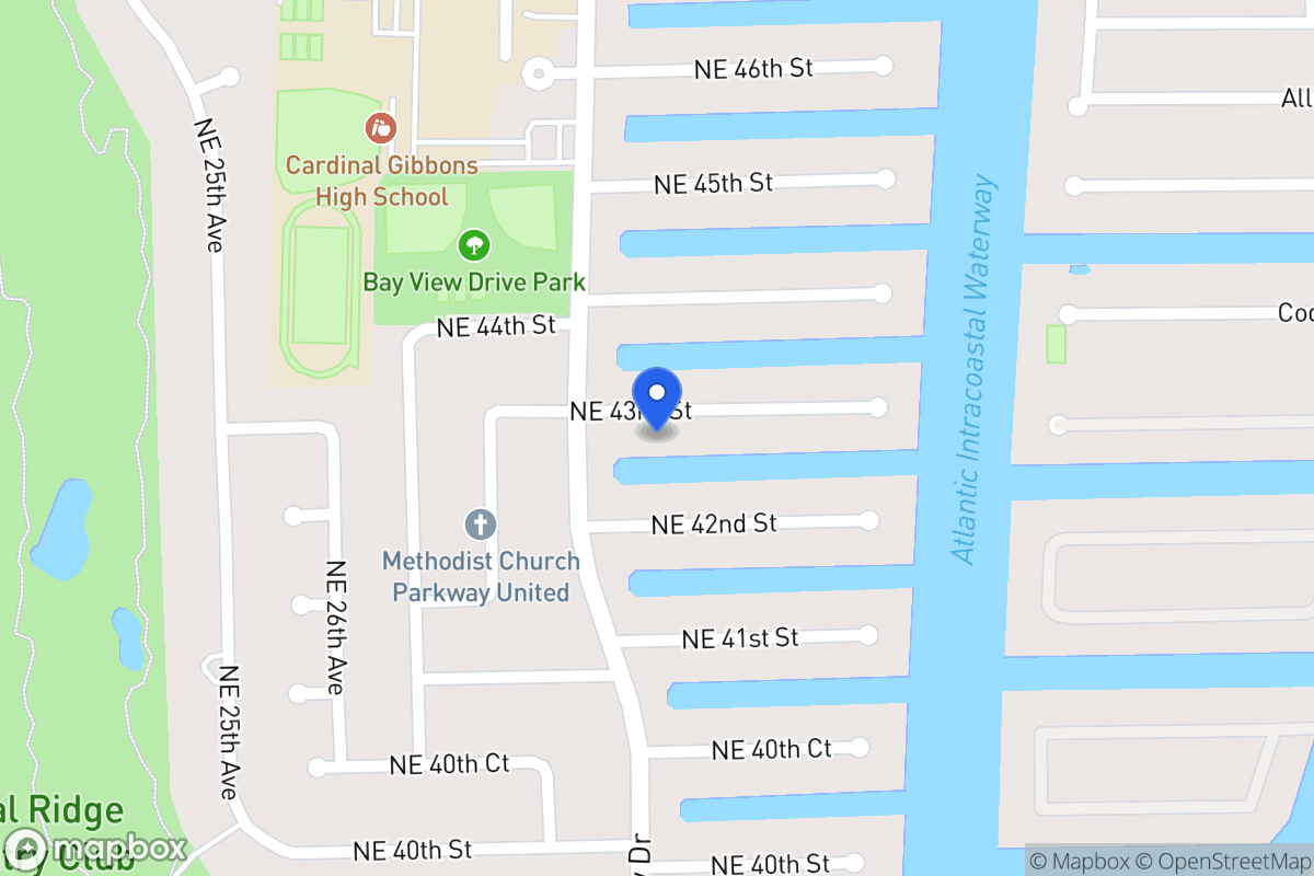 Map of 3020 Ne 43 St, Fort Lauderdale
