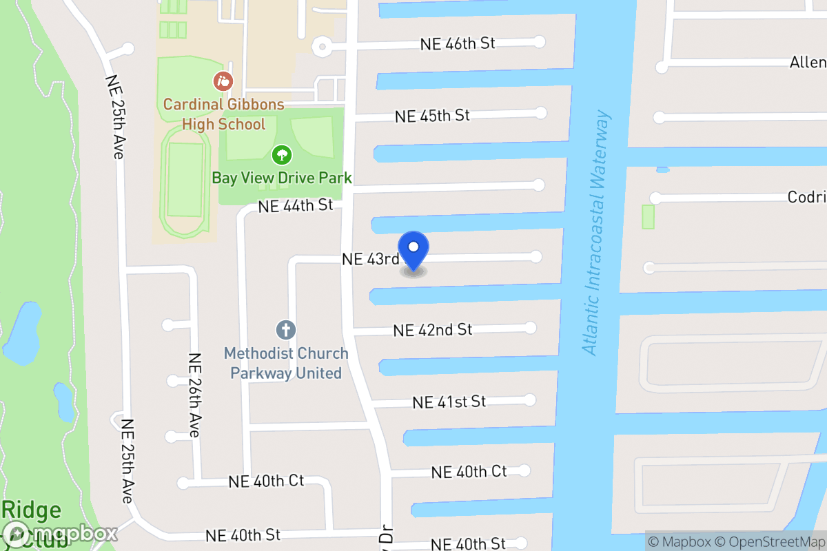 Map of 3030 Ne 43 St, Fort Lauderdale