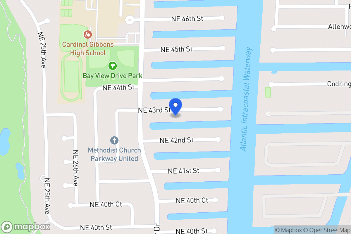 Map of 3040 Ne 43 St, Fort Lauderdale
