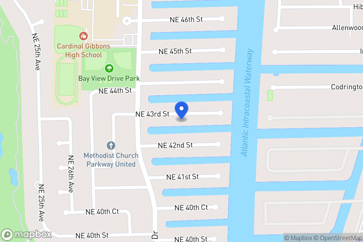 Map of 3050 Ne 43 St, Fort Lauderdale