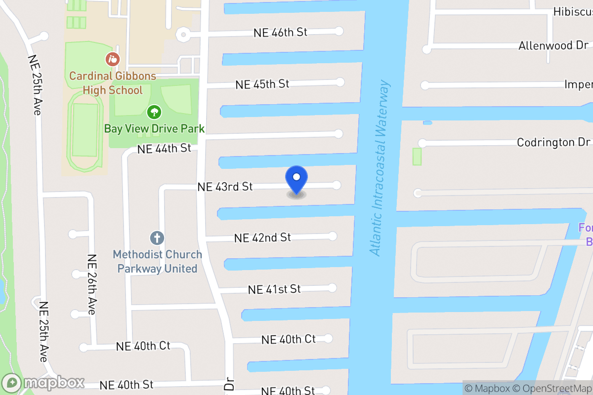 Map of 3070 Ne 43 St, Fort Lauderdale