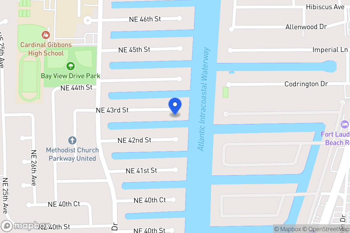 Map of 3110 Ne 43 St, Fort Lauderdale