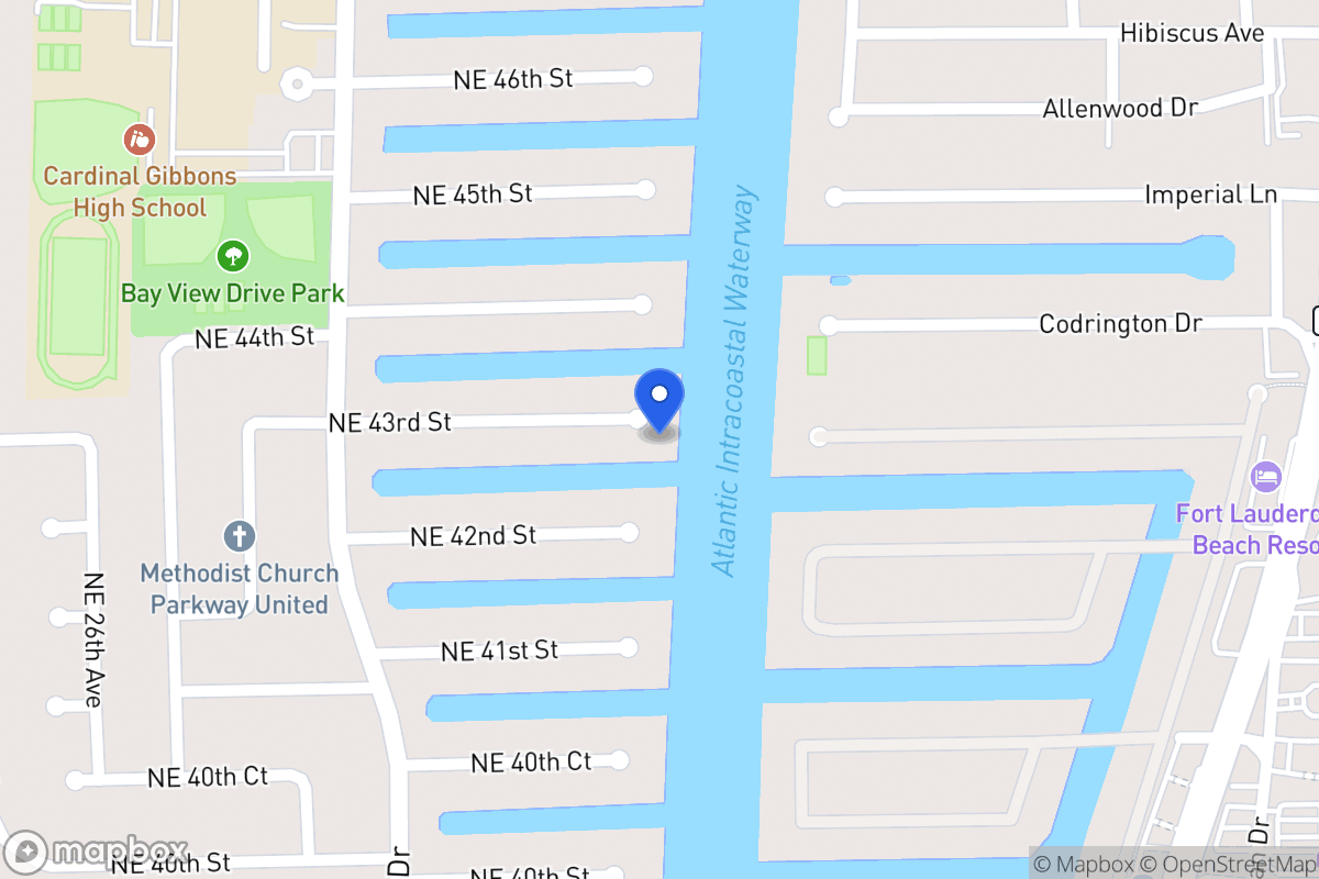 Map of 3130 Ne 43 St, Fort Lauderdale