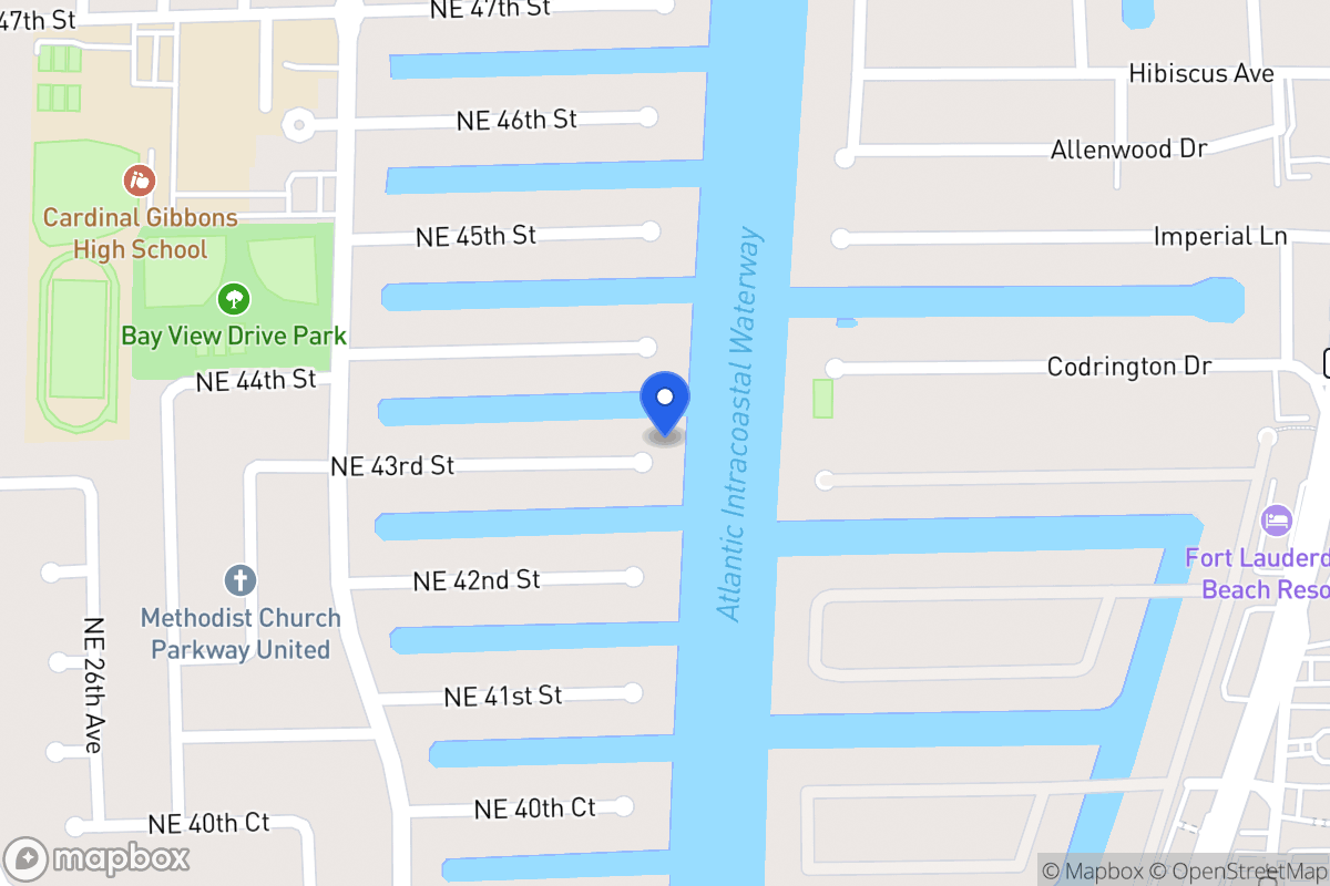 Map of 3121 Ne 43 St, Fort Lauderdale