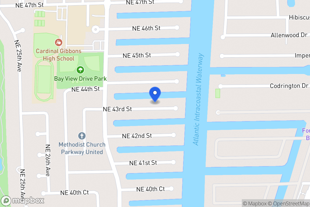 Map of 3071 Ne 43 St, Fort Lauderdale