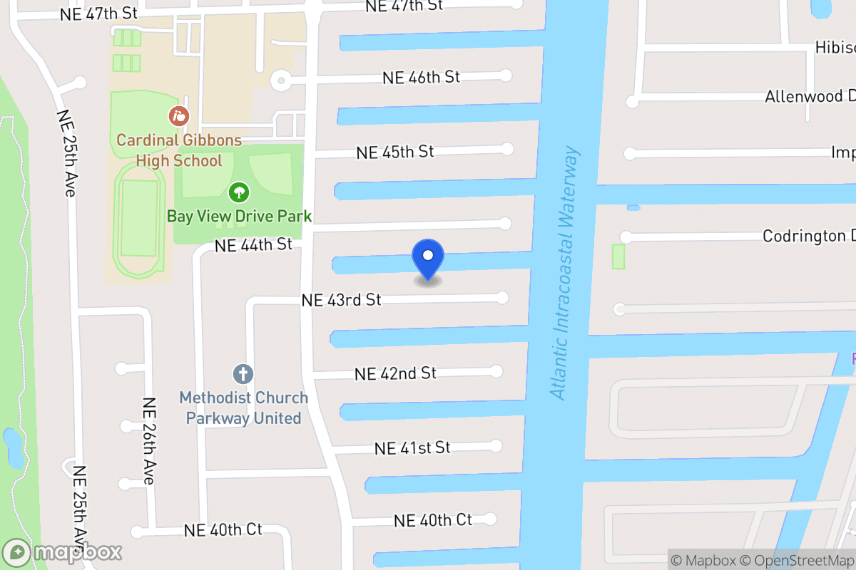 Map of 3061 Ne 43 St, Fort Lauderdale