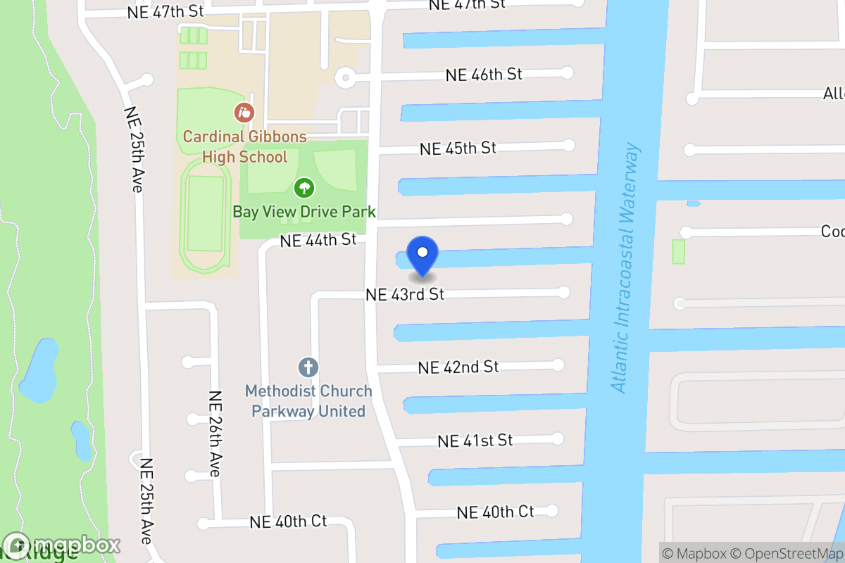 Map of 3021 Ne 43 St, Fort Lauderdale
