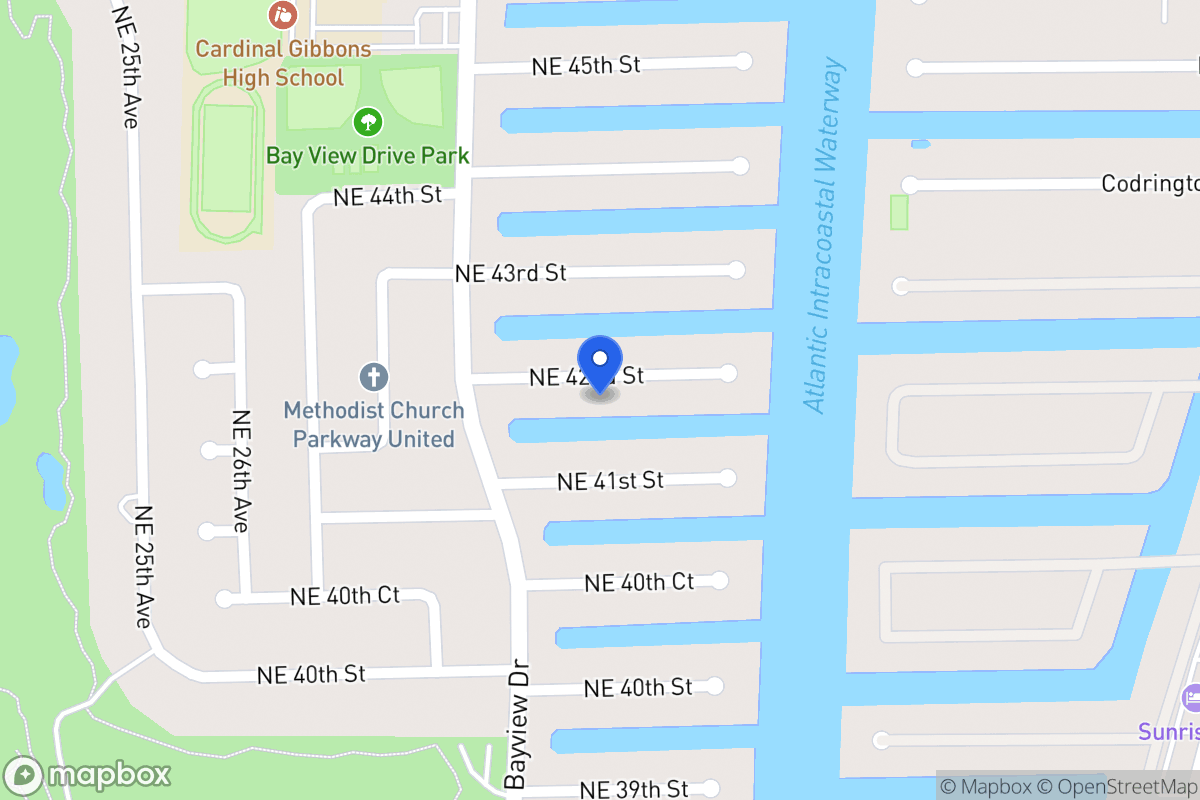 Map of 3040 Ne 42 St, Fort Lauderdale