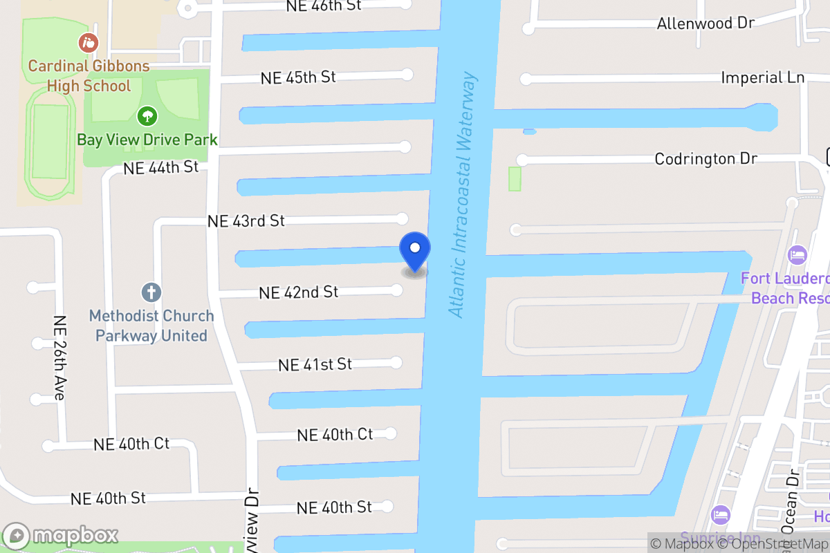 Map of 3095 Ne 42 St, Fort Lauderdale