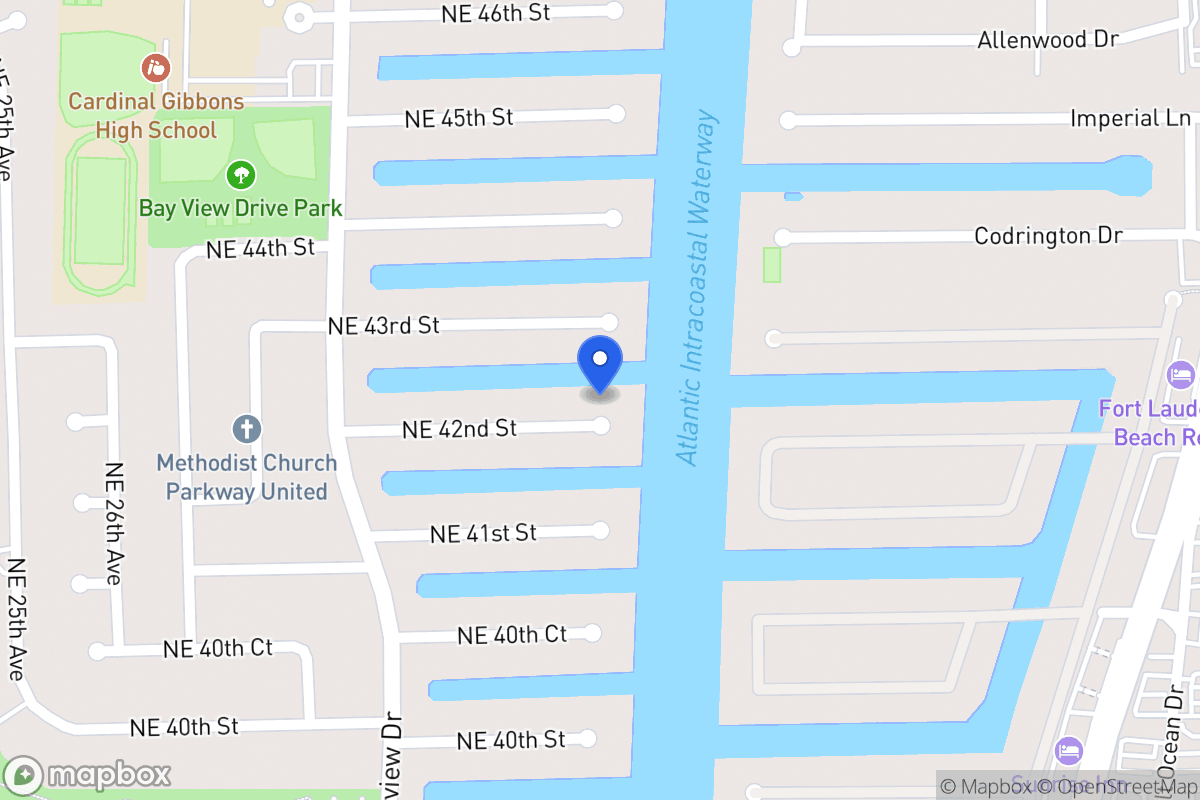 Map of 3091 Ne 42 St, Fort Lauderdale