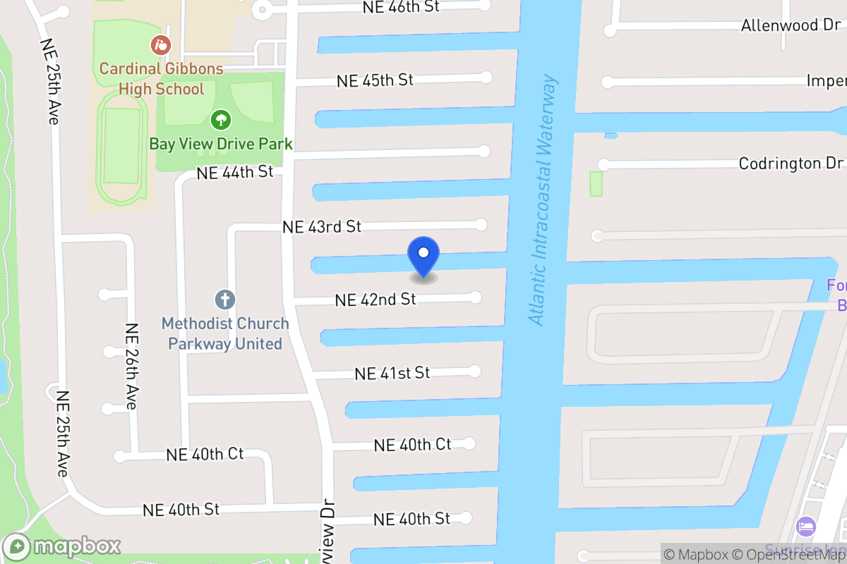 Map of 3061 Ne 42 St, Fort Lauderdale