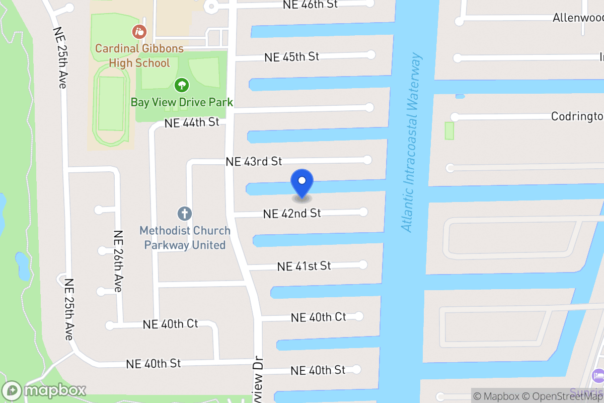 Map of 3041 Ne 42 St, Fort Lauderdale