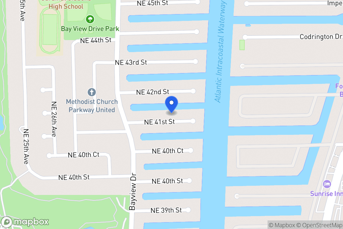 Map of 3051 Ne 41 St, Fort Lauderdale