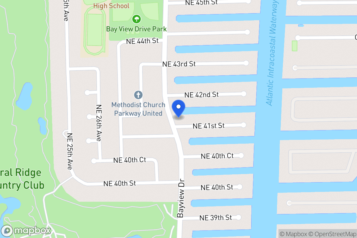 Map of 4100 Bayview Dr, Fort Lauderdale