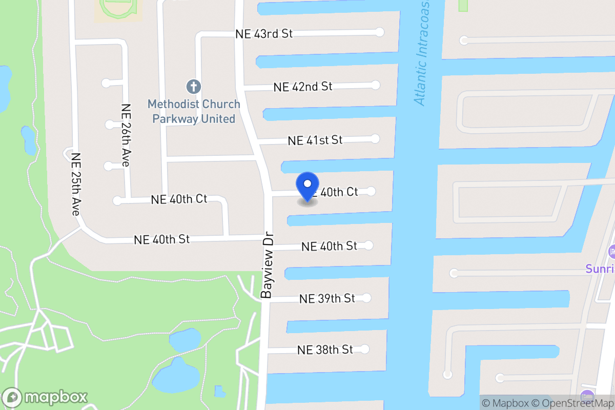 Map of 3020 Ne 40 Ct, Fort Lauderdale