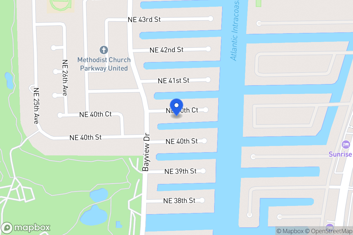 Map of 3030 Ne 40 Ct, Fort Lauderdale
