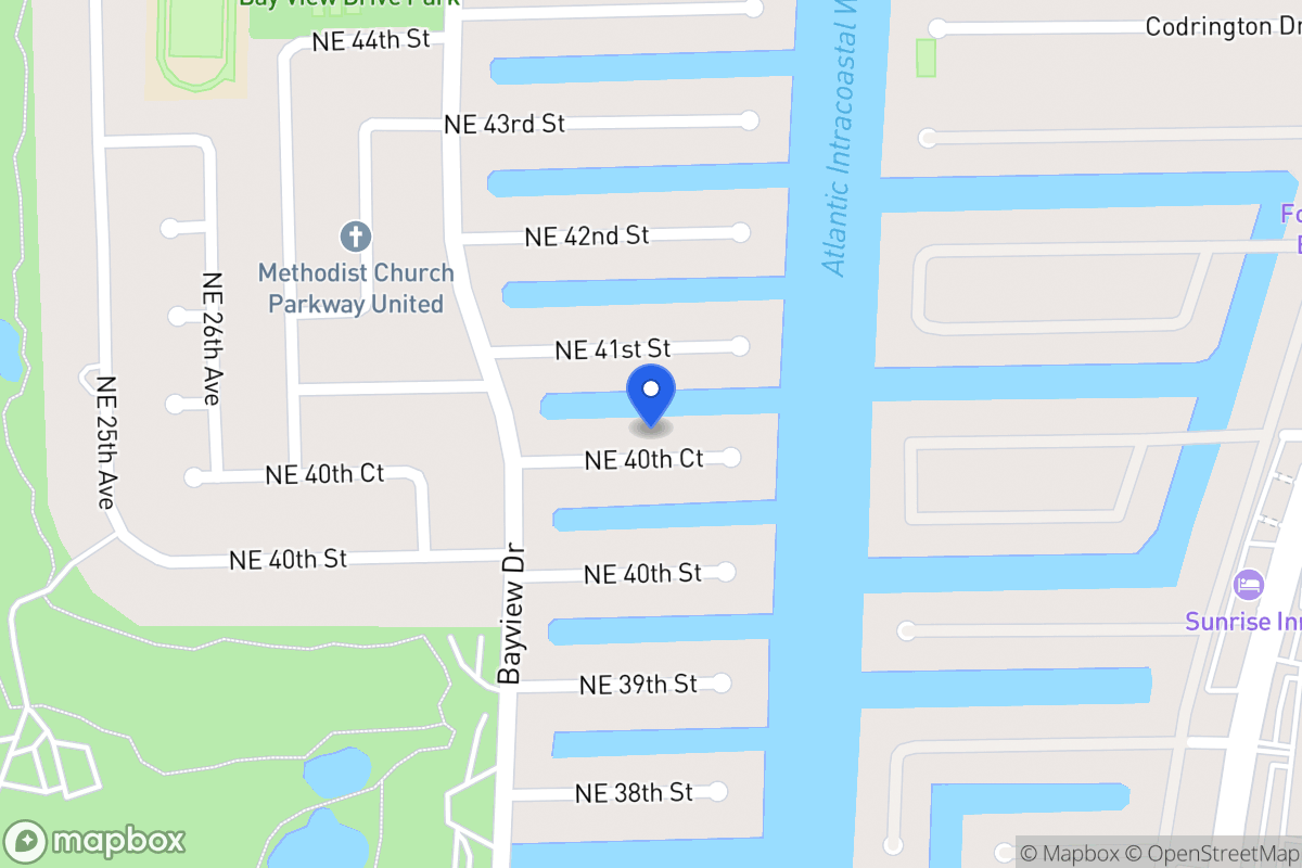 Map of 3041 Ne 40 Ct, Fort Lauderdale