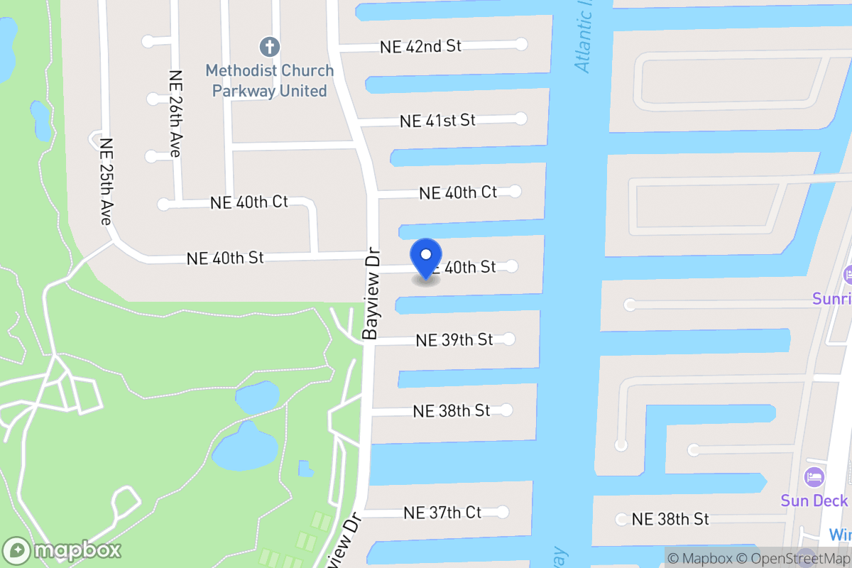 Map of 3020 Ne 40 St, Fort Lauderdale