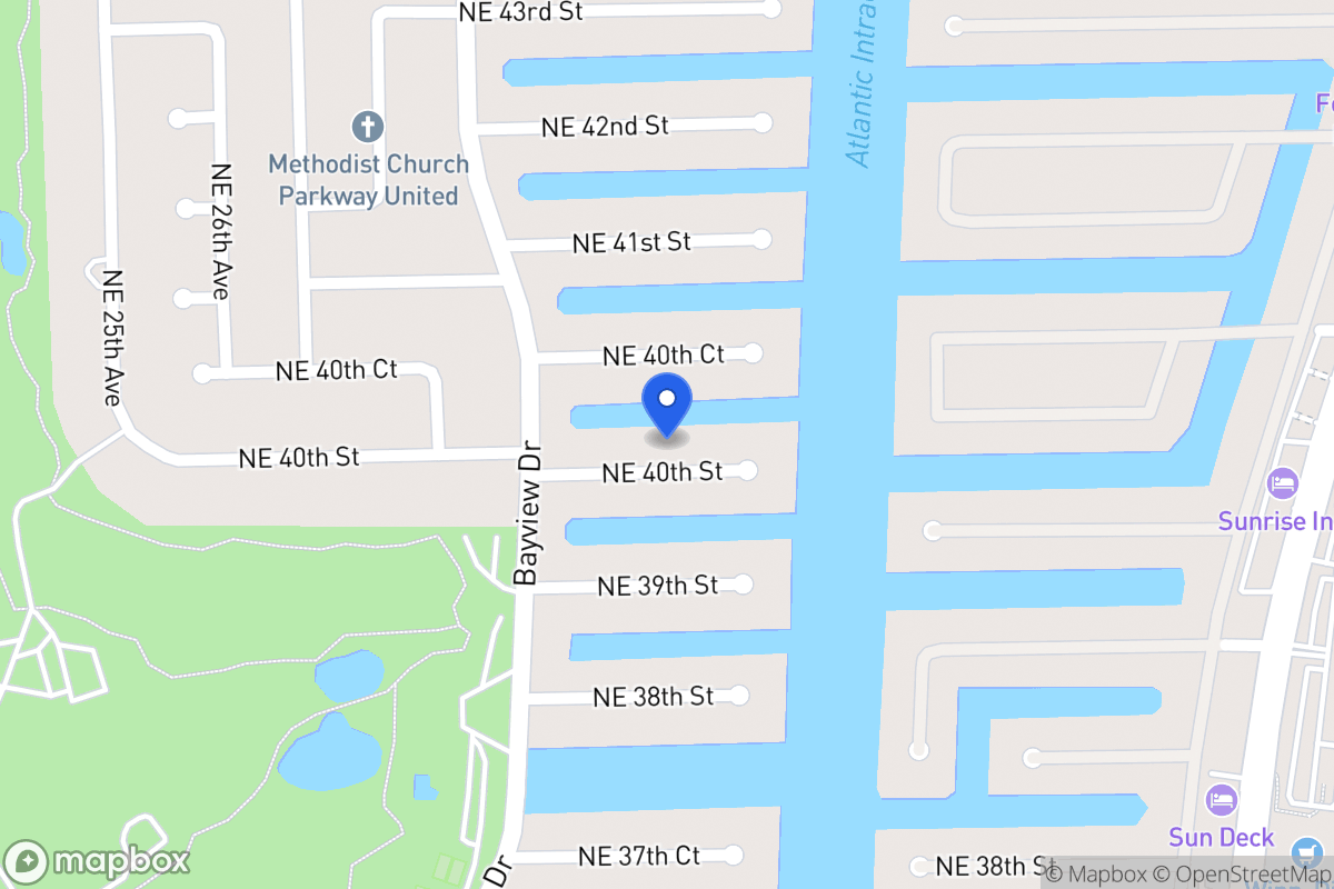 Map of 3041 Ne 40 St, Fort Lauderdale
