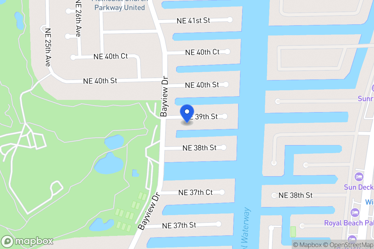 Map of 3020 Ne 39 St, Fort Lauderdale