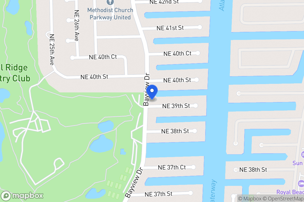 Map of 3900 Bayview Dr, Fort Lauderdale