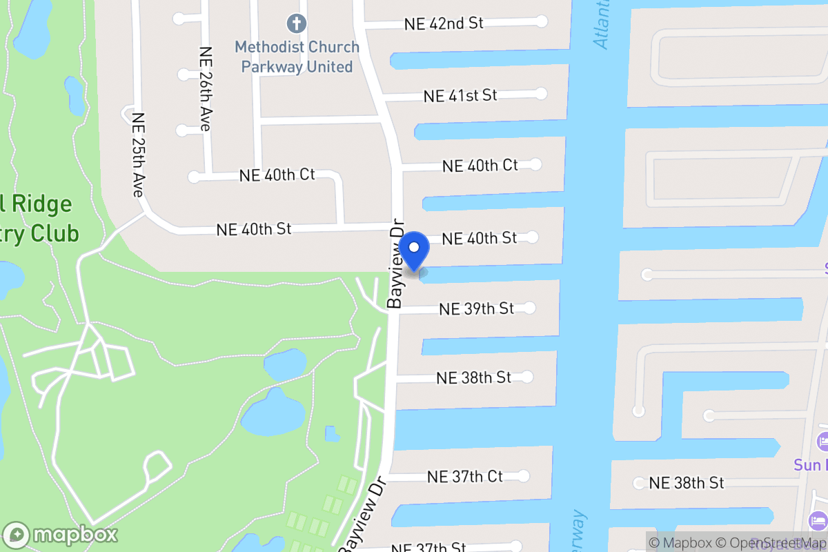 Map of 3910 Bayview Dr, Fort Lauderdale
