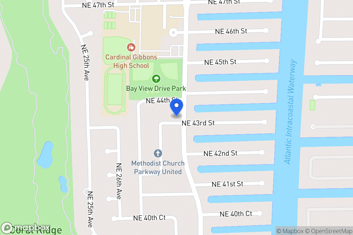 Map of 2921 Ne 43 St, Fort Lauderdale