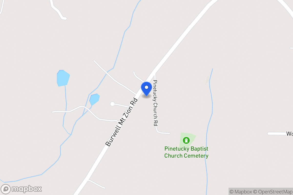 Map of 1063 Burwell Mt Zion Rd