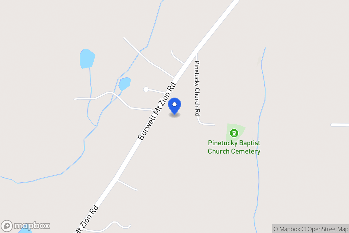 Map of 1057 Burwell Mt Zion Rd
