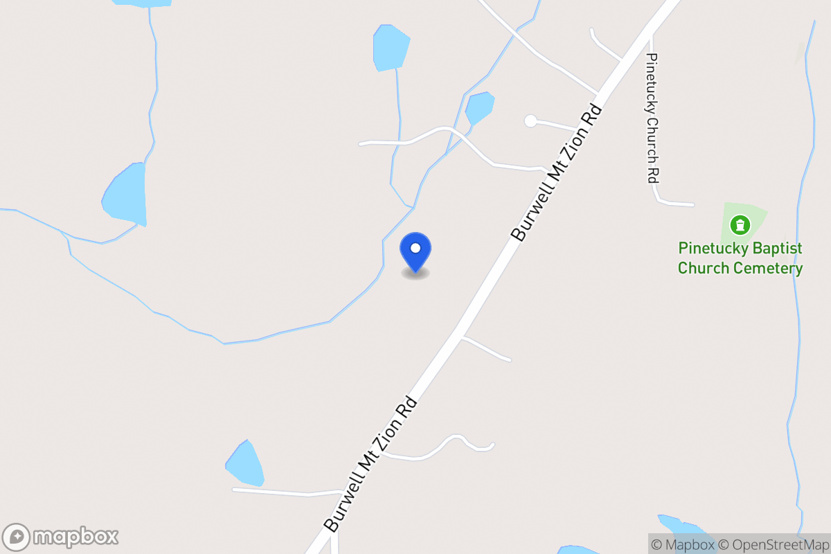 Map of 986 Burwell Mt Zion Rd
