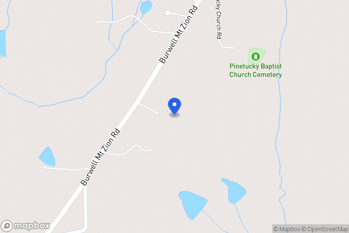 Map of 985 Burwell Mt Zion Rd