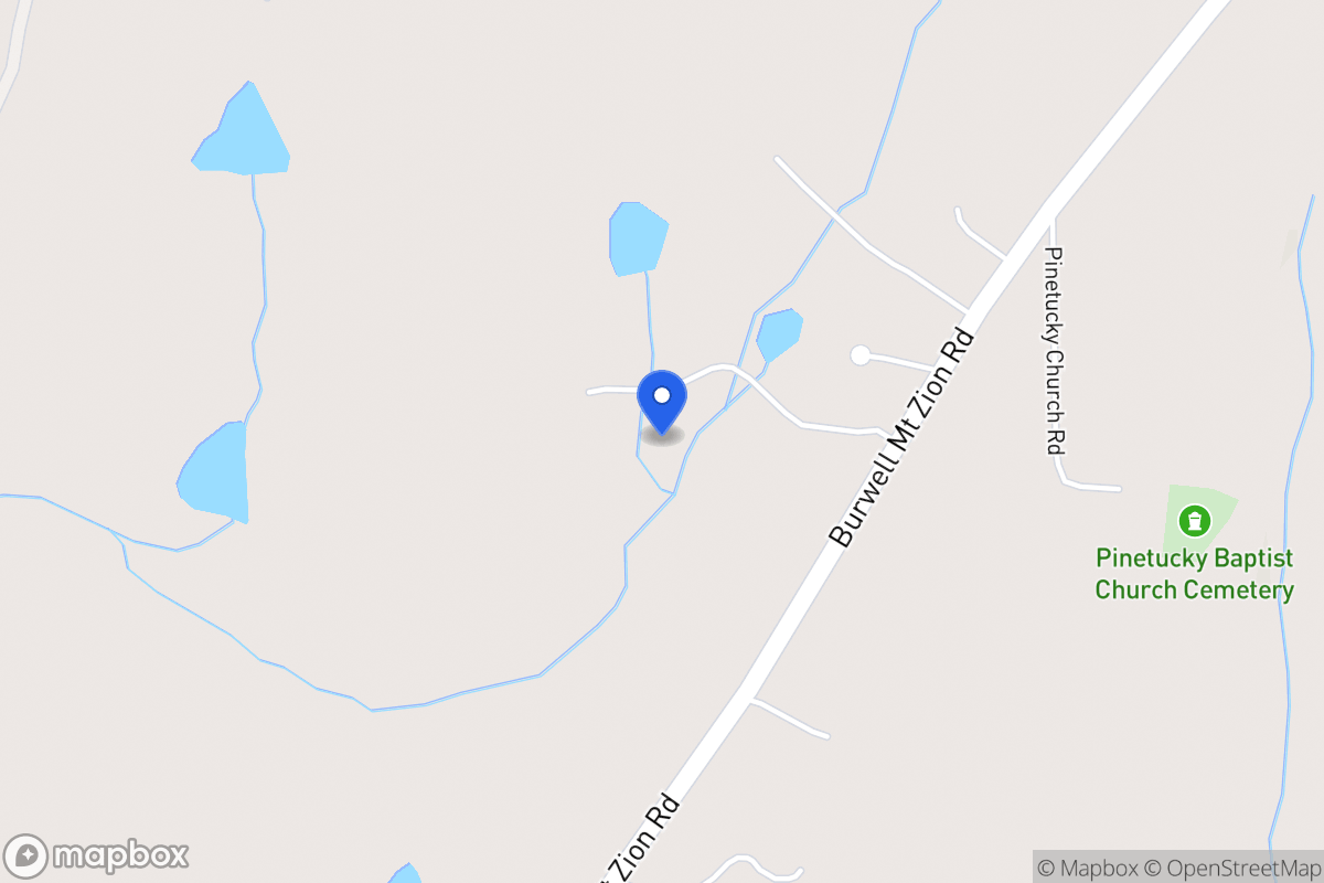 Map of 1032 Burwell Mt Zion Rd
